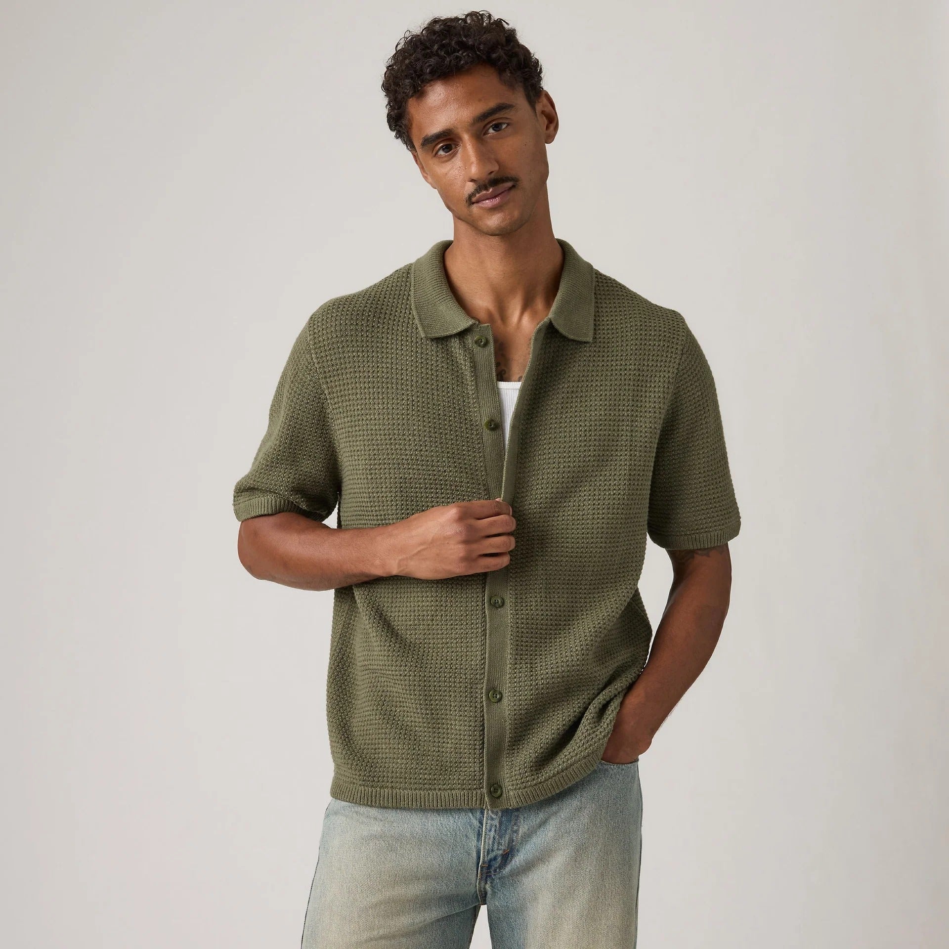 Camisa Levis Mangas Cortas Lisa para Caballeros