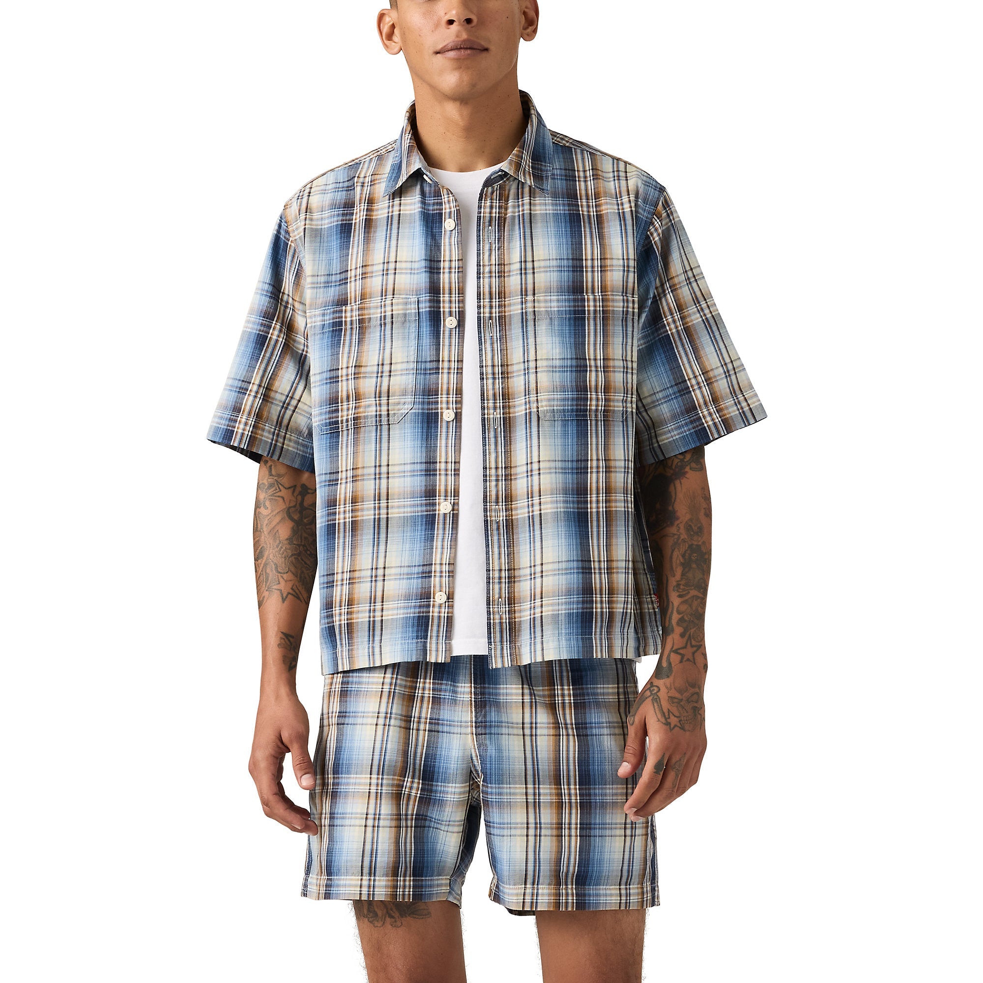 Camisa Levis Mangas Cortas Cuadros para Caballeros