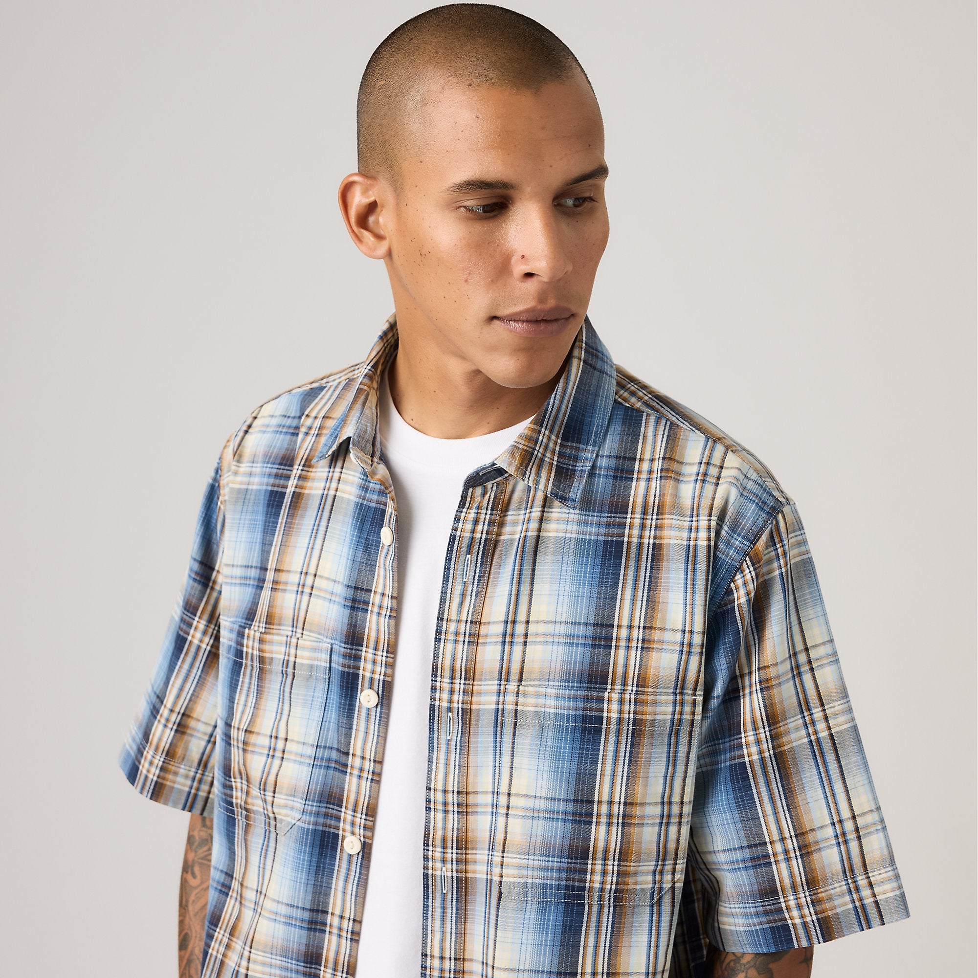 Camisa Levis Mangas Cortas Cuadros para Caballeros