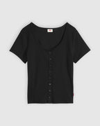 Blusa Levis Mangas Cortas Brocado Bots para Damas