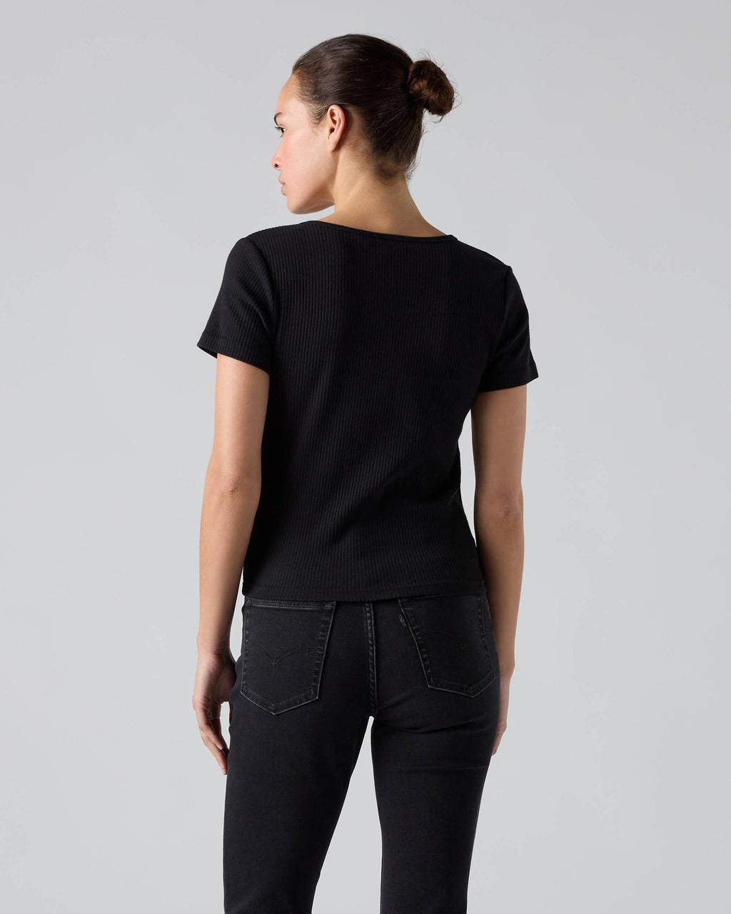 Blusa Levis Mangas Cortas Brocado Bots para Damas