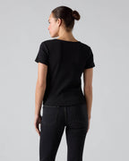 Blusa Levis Mangas Cortas Brocado Bots para Damas