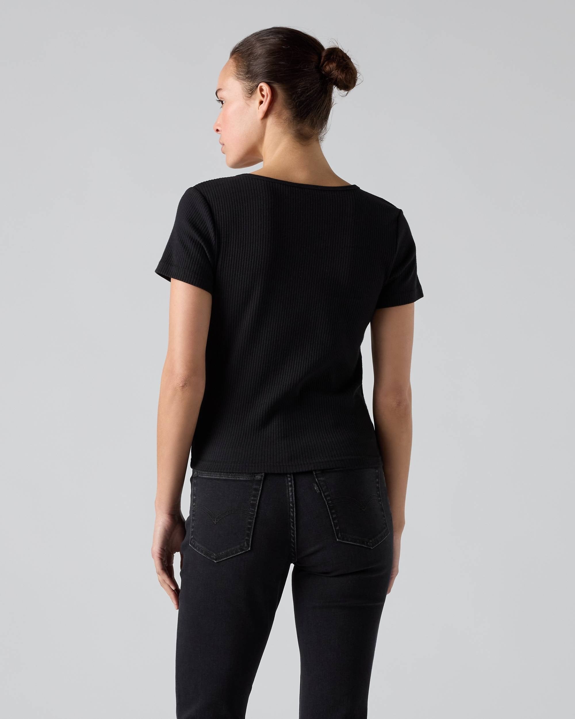Blusa Levis Mangas Cortas Brocado Bots para Damas