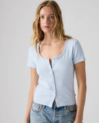 Blusa Levis Mangas Cortas Rayas Bots para Damas