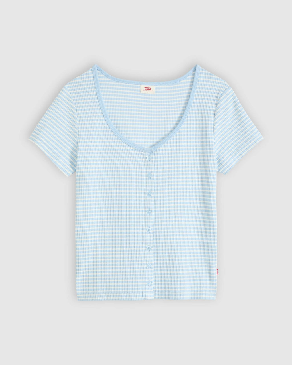 Blusa Levis Mangas Cortas Rayas Bots para Damas