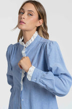Blusa Armonias Mangas Largas Rayas Encaje Para Damas by Armonias