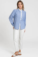 Blusa Armonias Mangas Largas Rayas Encaje Para Damas by Armonias