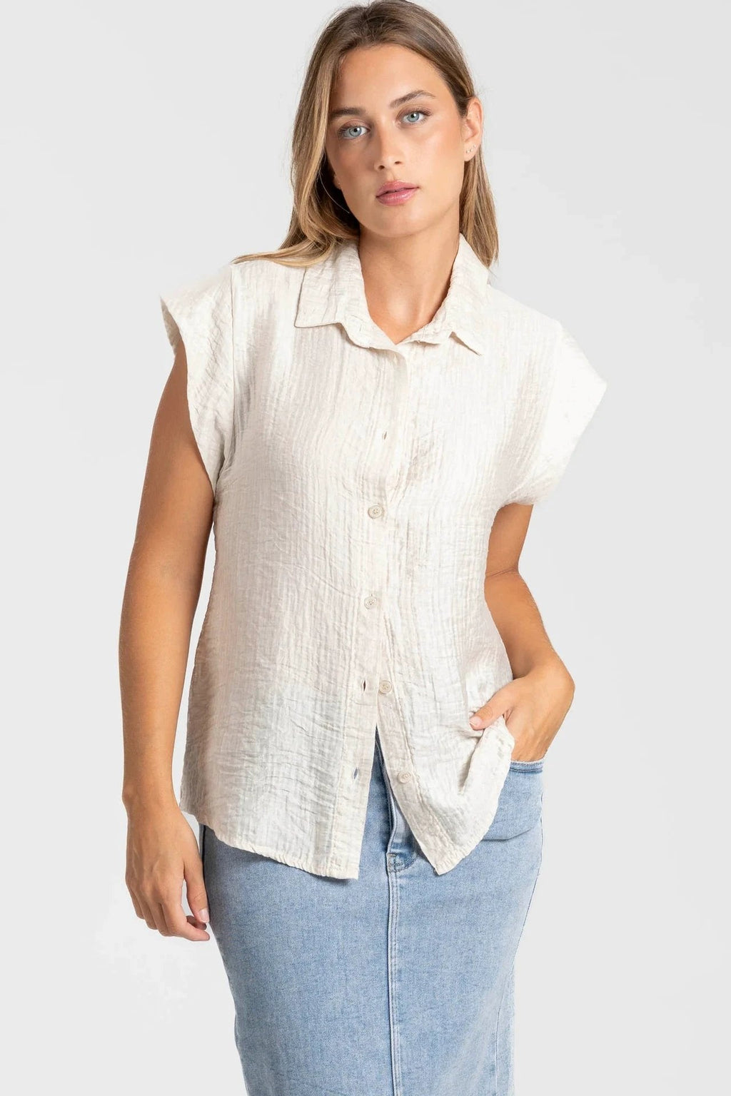 Blusa Armonias Mangas Cortas Lisa Para Damas by Armonias