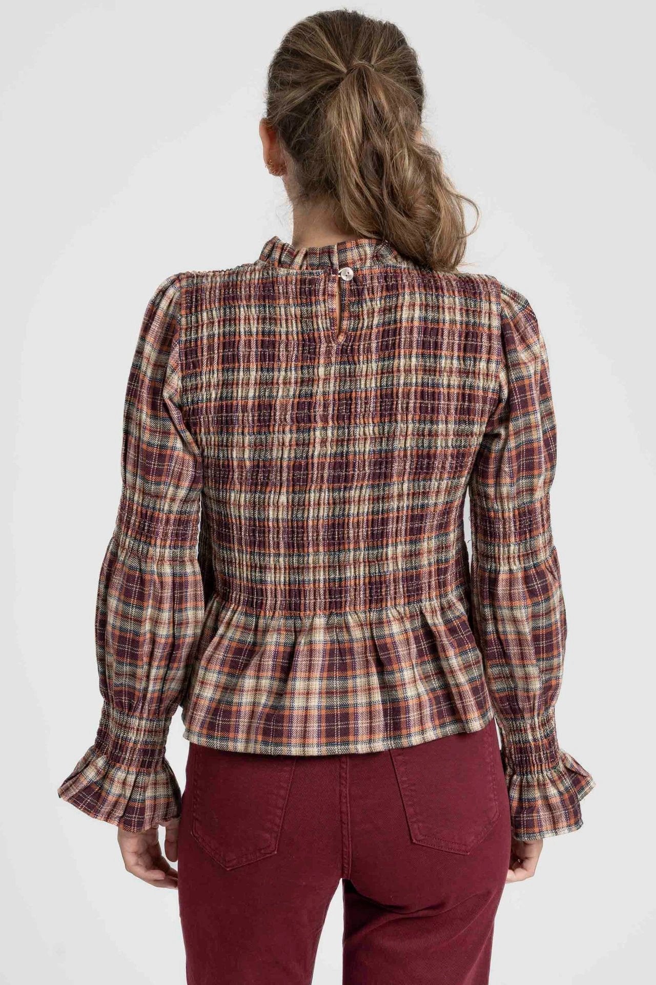 Blusa Armonias Mangas Largas Cuadros Para Damas by Armonias