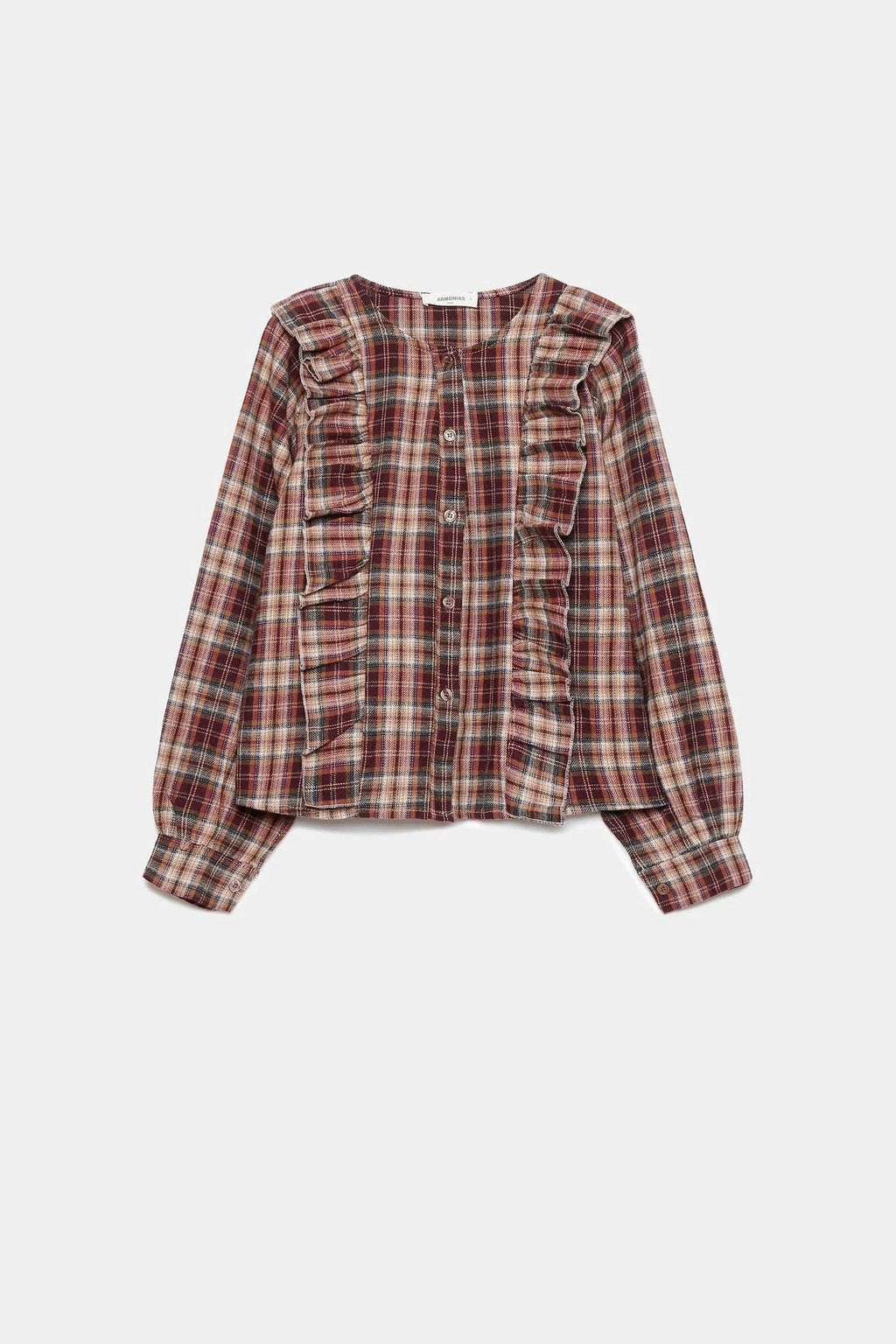 Blusa Armonias Mangas Largas Cuadros Para Damas by Armonias