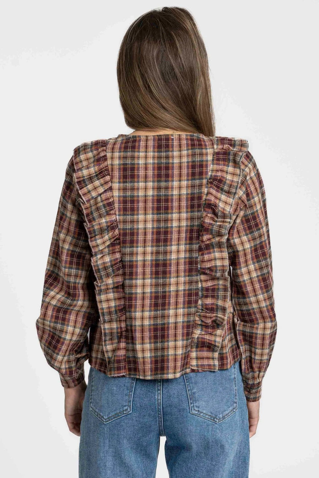 Blusa Armonias Mangas Largas Cuadros Para Damas by Armonias