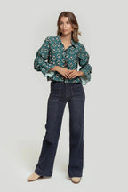 Blusa Massima Grazia Mangas Largas Estampada Para Damas by Massima Grazia