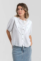 Blusa Massima Grazia Mangas Cortas Estampada Para Damas by Massima Grazia