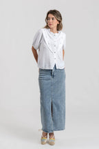 Blusa Massima Grazia Mangas Cortas Estampada Para Damas by Massima Grazia
