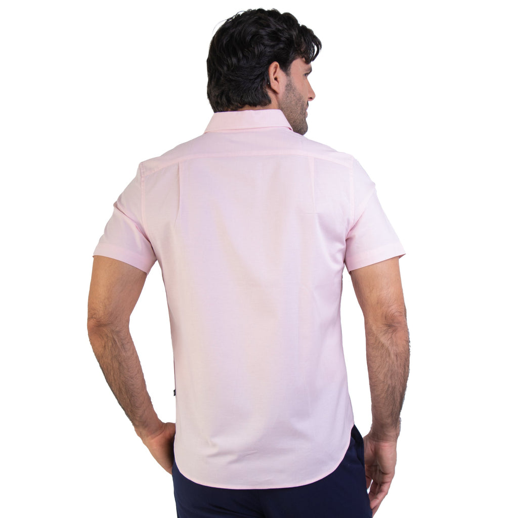 Camisa Nautica Mangas Cortas Lisa para Caballeros