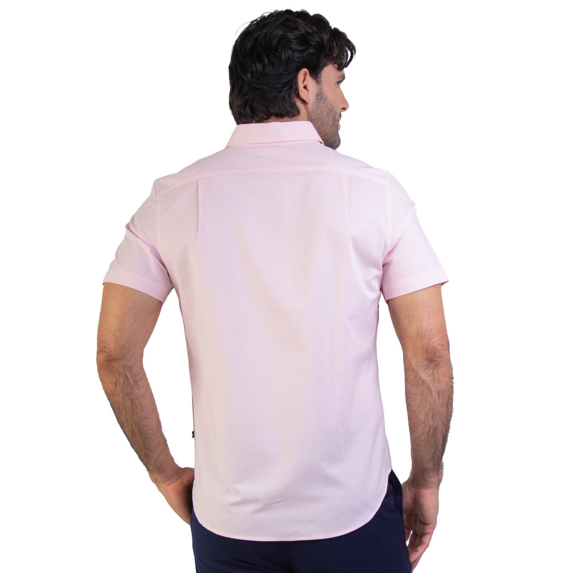 Camisa Nautica Mangas Cortas Lisa para Caballeros