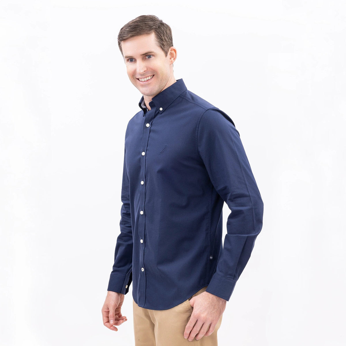 Camisa Nautica Mangas Largas Lisa Para Caballeros by Nautica