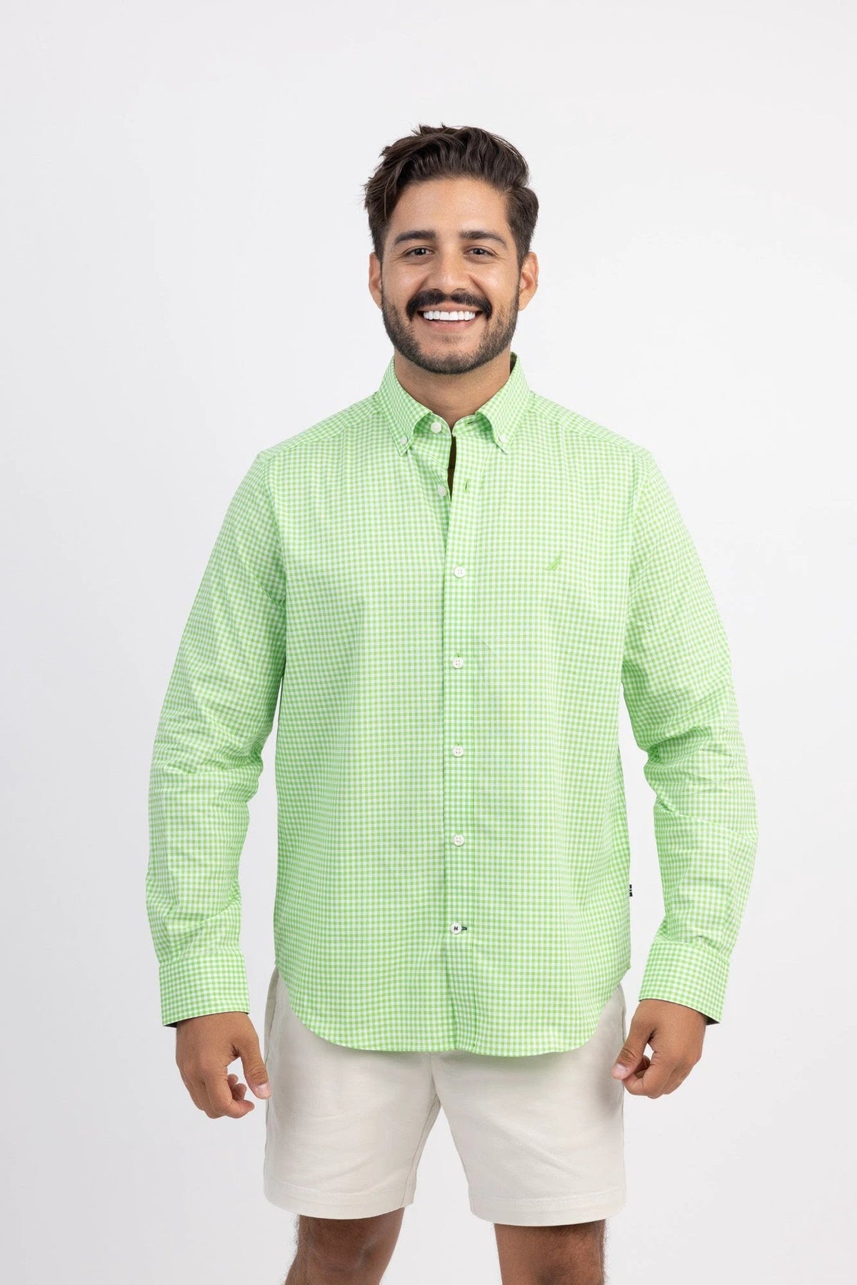 Camisa Nautica Mangas Largas Cuadros Para Caballeros by Nautica