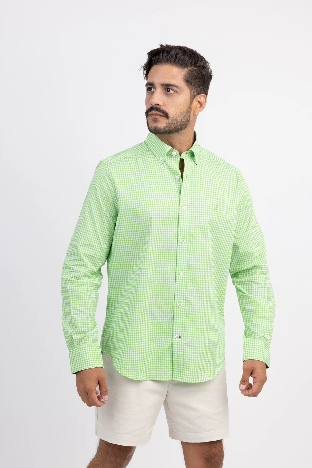Camisa Nautica Mangas Largas Cuadros Para Caballeros by Nautica