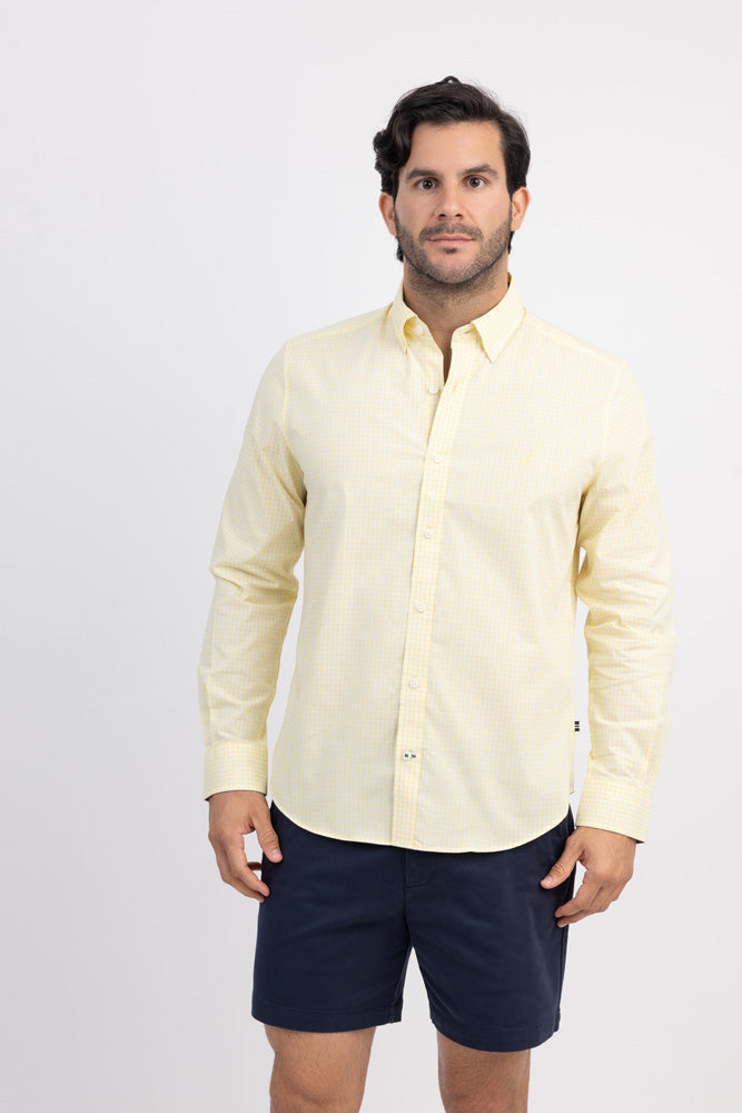 Camisa Nautica Mangas Largas Cuadros para Caballeros