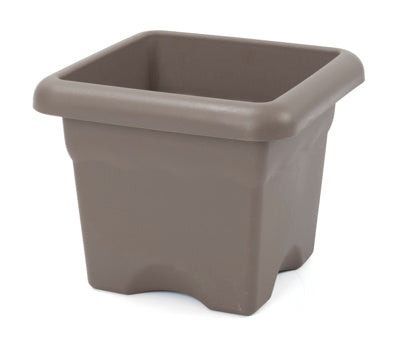 Macetero Plastiken 7726tau Cuadrado 26 Cm Gris