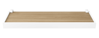Repisa Prat-k 10213.04 1,5x20x60cm Recta Duetto Roble Soporte Blanco