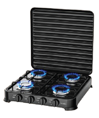 Estufa Mesa Decakila Kmgs010b 4q Negro Portatil
