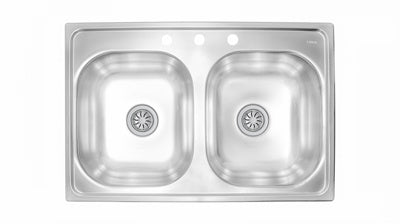 Fregadero Teka 33x22x6" 2 Cubetas 3 Hoyos Mezcladora 81211300732