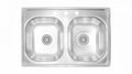 Fregadero Teka 33x22x6" 2 Cubetas 3 Hoyos Mezcladora 81211300732