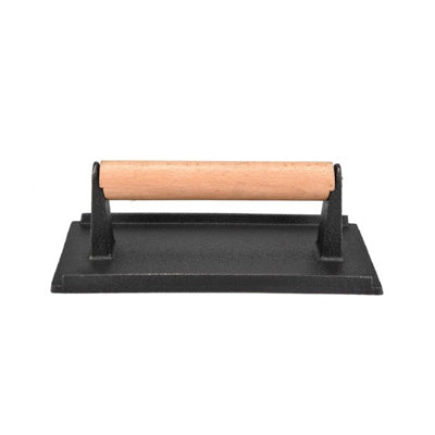 Prensa Carne Homse Hs235 23x13cm Hierro Fundido Curado Rectangular