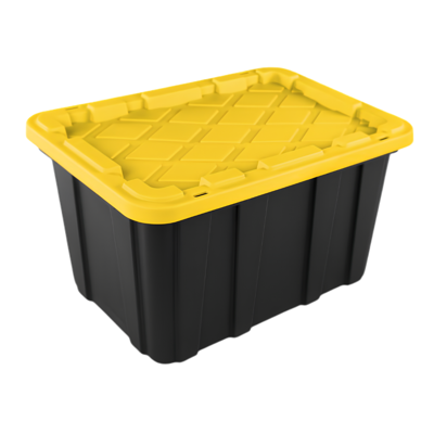 Caja Plastica Sterilite 50659y06 27gal 102l Negra Industrial Tapa Amarilla