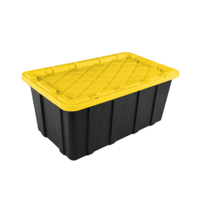 Caja Plastica Sterilite 50679y04 38gal 144l Negra Industrial Tapa Amarilla