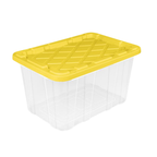 Caja Plastica Sterilite 50759y04 27gal 102l Transparente Industrial Tapa Amarilla