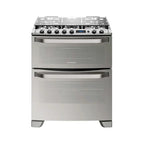 Estufa Horno Frigidaire Fkgo30z5bnm 30" Gas Inox 5q Doble Horno