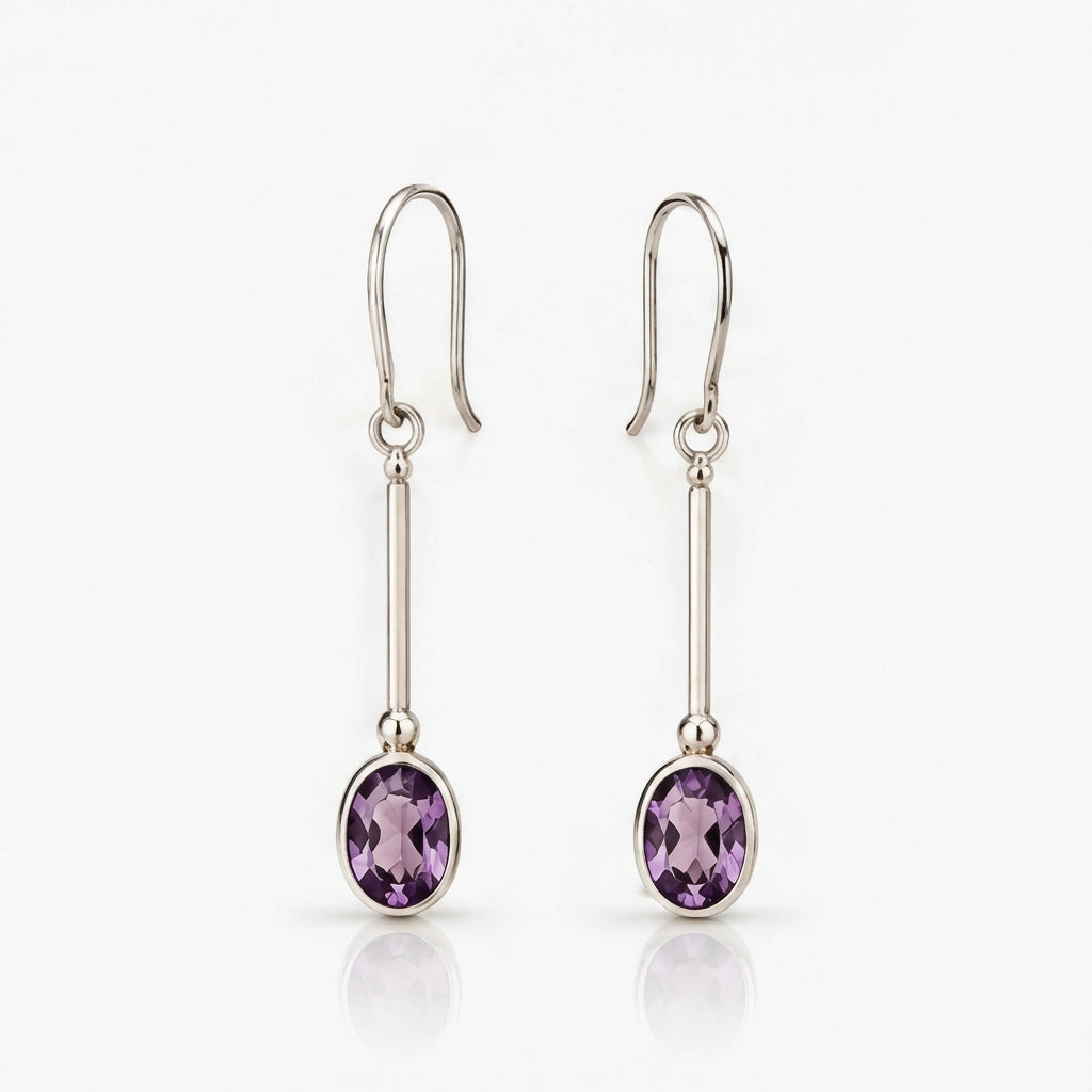 Aretes de plata 925  y piedra bolivianita