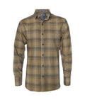 Camisa leñadora café de cuadros camel manga larga Slim hombre XS a 10XL