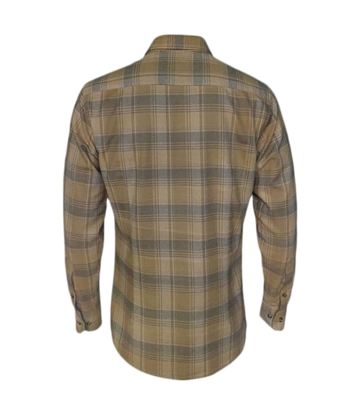 Camisa leñadora café de cuadros camel manga larga Slim hombre XS a 10XL