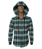 Camisa de cuadros leñadora verde con capota manga larga hombre XS a 10XL