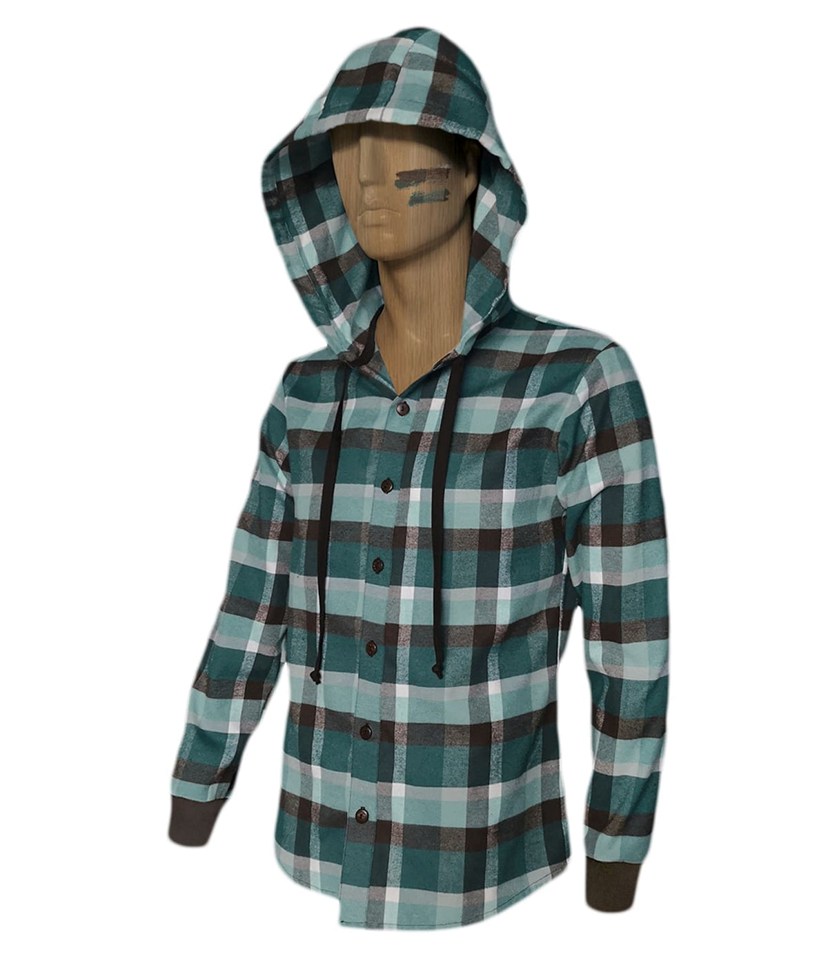 Camisa de cuadros leñadora verde con capota manga larga hombre XS a 10XL
