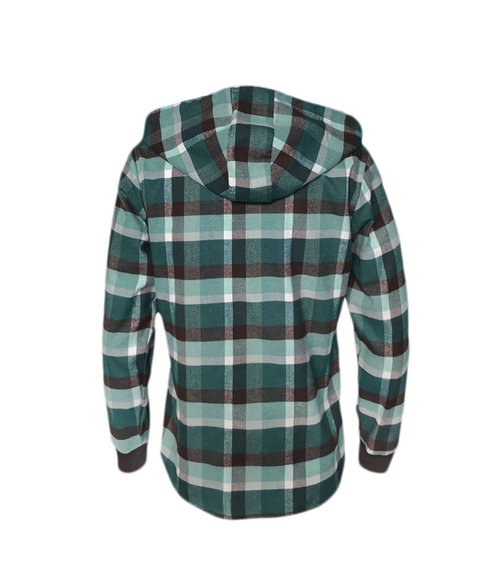 Camisa de cuadros leñadora verde con capota manga larga hombre XS a 10XL