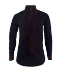Camisa formal negra con contraste vino tinto slim fit hombre XS a 10XL