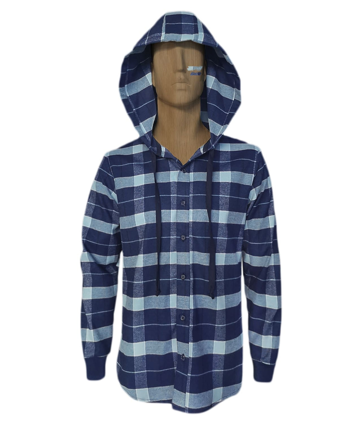 Camisa leñadora azul con capota manga larga hombre XS a 10XL