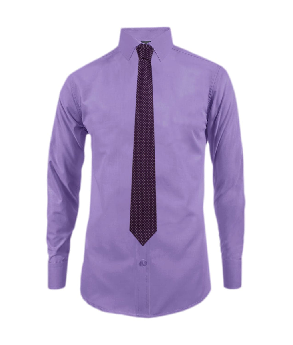 Camisa formal lila en algodón manga larga slim para hombre XS a 10XL
