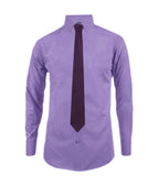 Camisa formal lila en algodón manga larga slim para hombre XS a 10XL