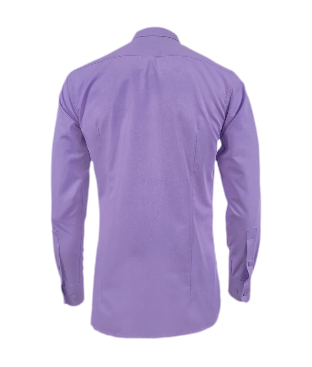 Camisa formal lila en algodón manga larga slim para hombre XS a 10XL