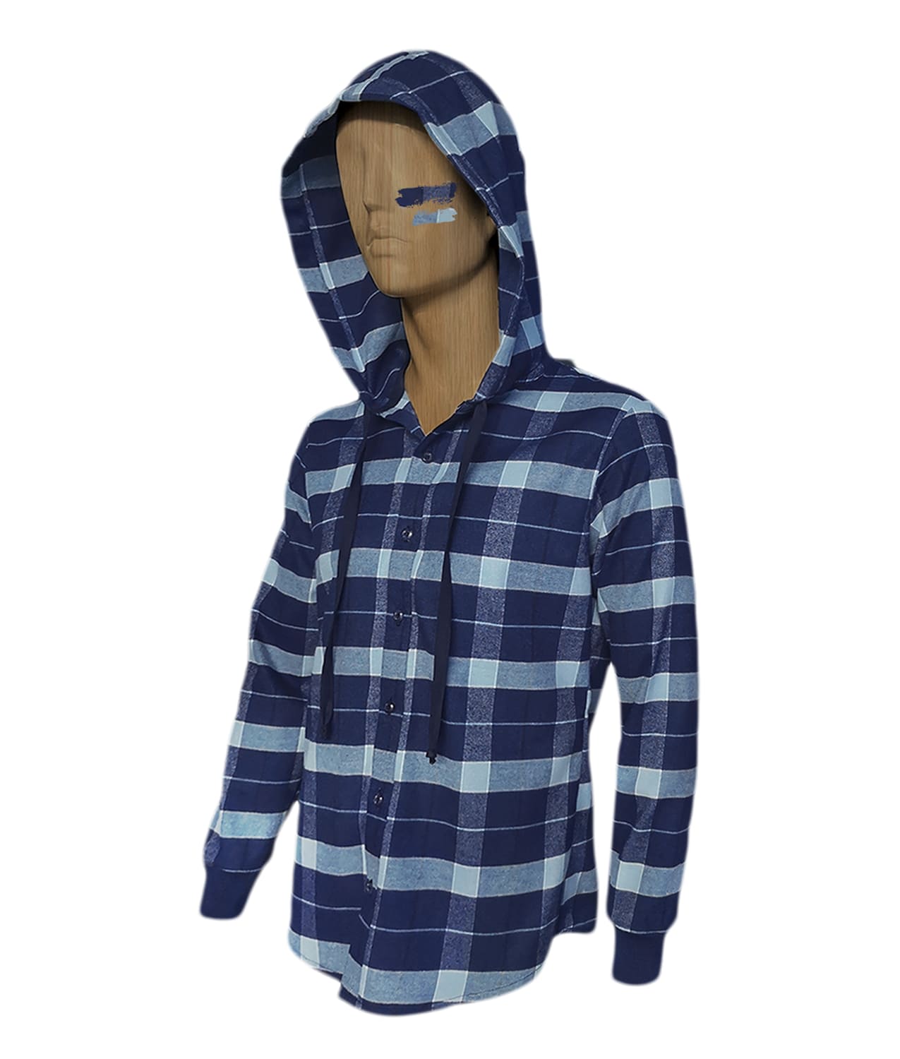 Camisa leñadora azul con capota manga larga hombre XS a 10XL