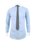 Camisa formal azul cuello y puños blancos manga larga hombre XS a 10XL