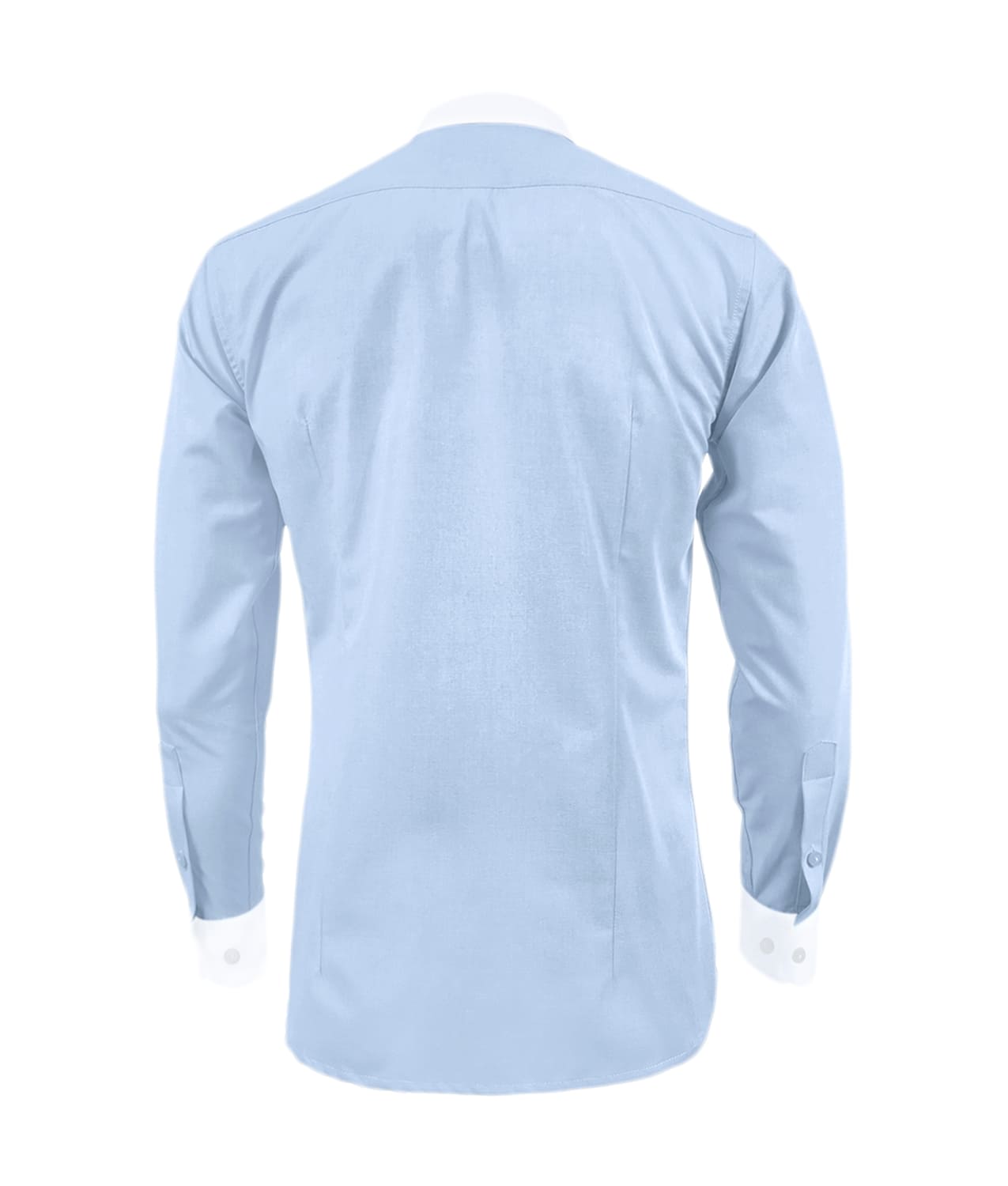 Camisa formal azul cuello y puños blancos manga larga hombre XS a 10XL