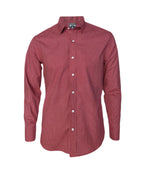 Camisa de cuadros roja con blanco sin bolsillo manga larga hombre XS a 10XL
