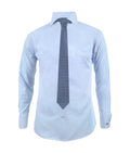 Camisa formal azul claro con iniciales manga larga hombre XS a 10XL